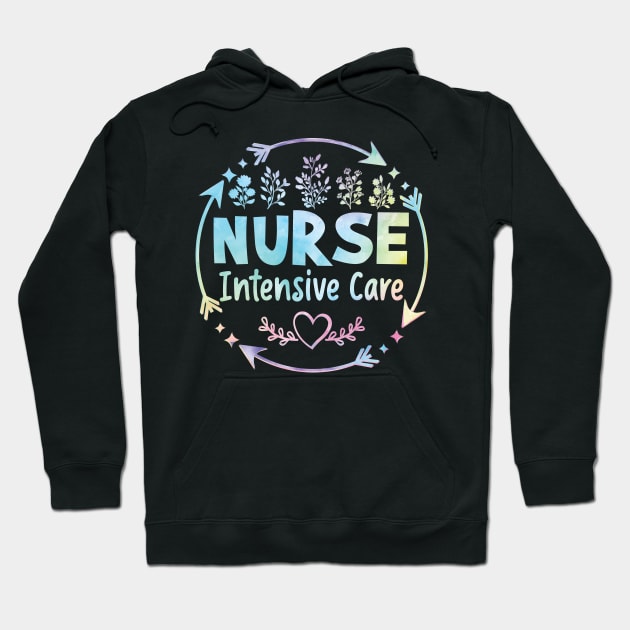 Intensive care nurse cute floral watercolor Hoodie by ARTBYHM